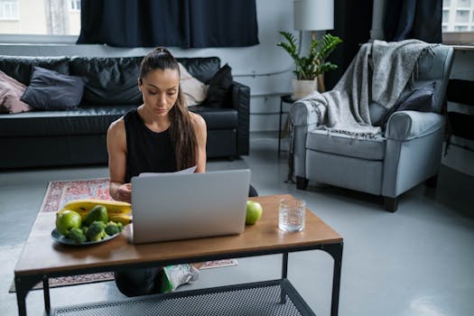 A relaxing workspace with healthy snacks