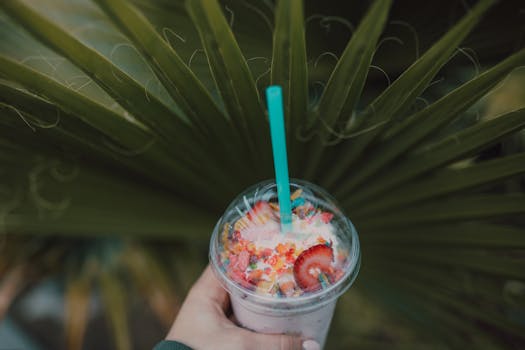 bright smoothie in a glass