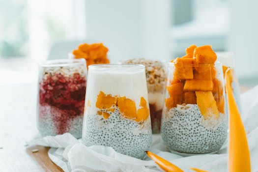 healthy snack of yogurt with berries