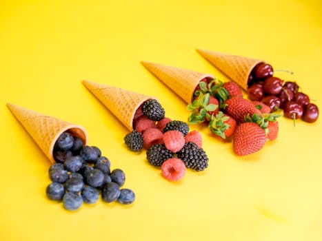 A colorful assortment of fresh berries