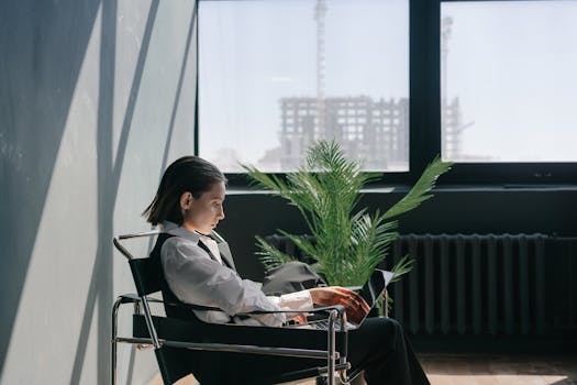 person meditating in a corporate environment