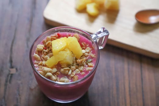 refreshing yogurt with berries and seeds