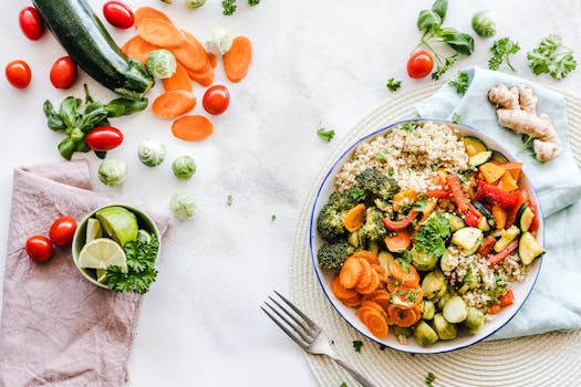 colorful plate of fiber-rich foods