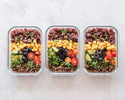 Healthy meal prep example