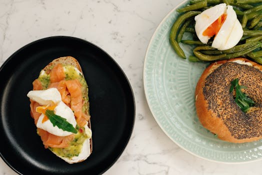 healthy meal with salmon and greens