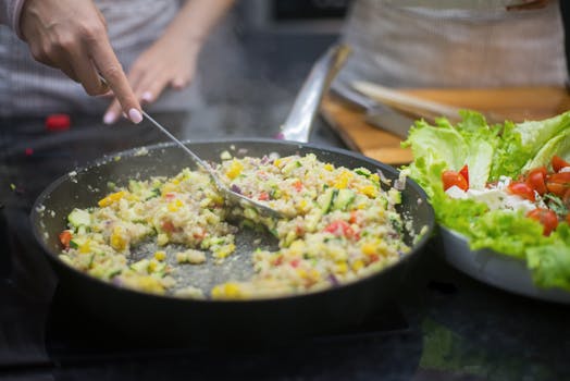 meal prep with colorful ingredients