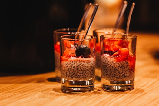 chia seed pudding with berries