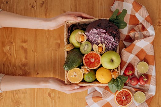 healthy lunchbox with fruits and vegetables