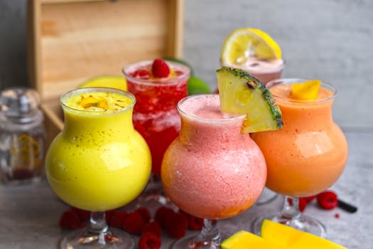 smoothies with vibrant colors