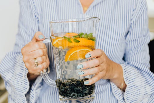 a refreshing glass of water with lemon